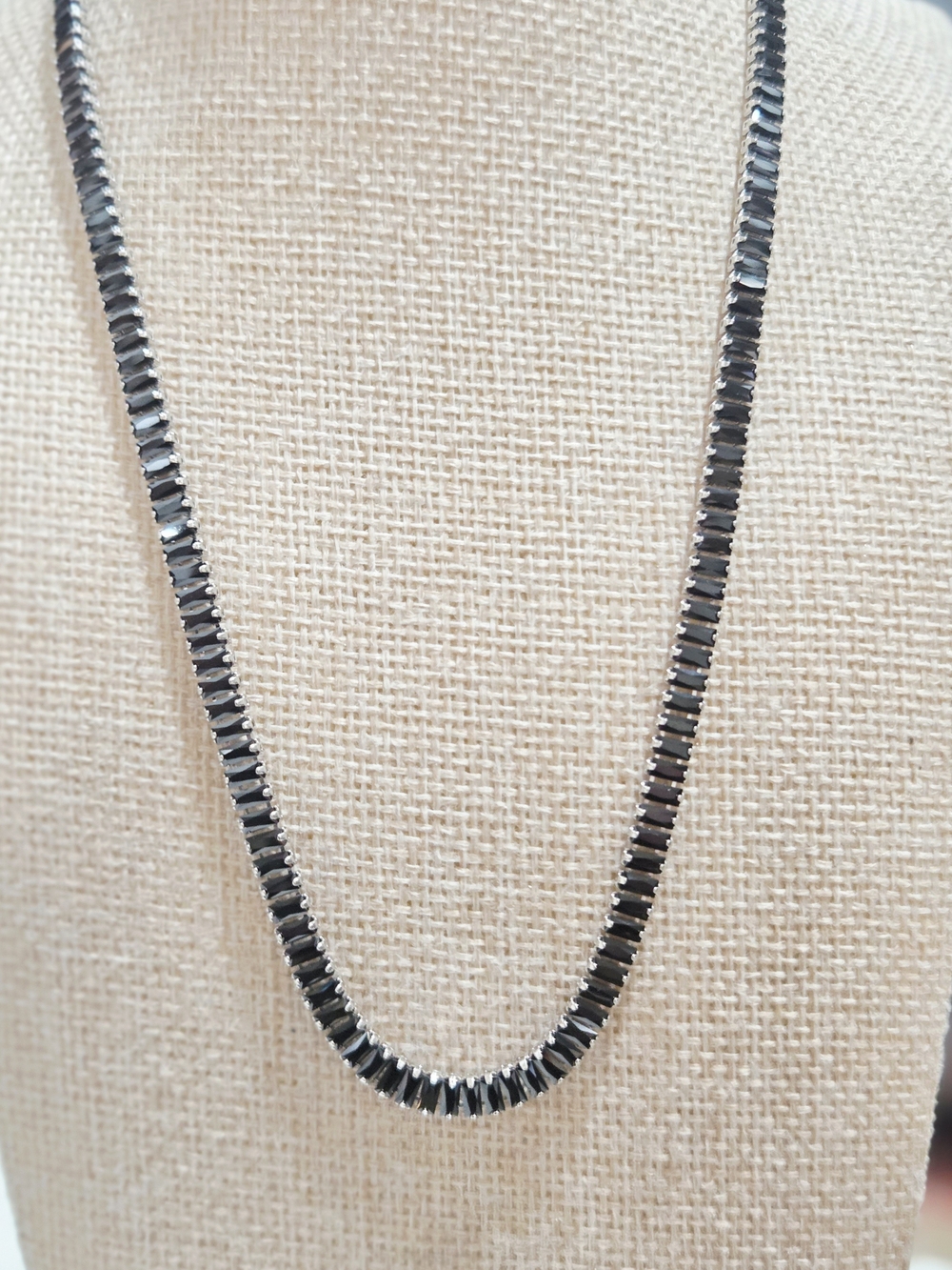 Black Hematite Beaded Chain Necklace